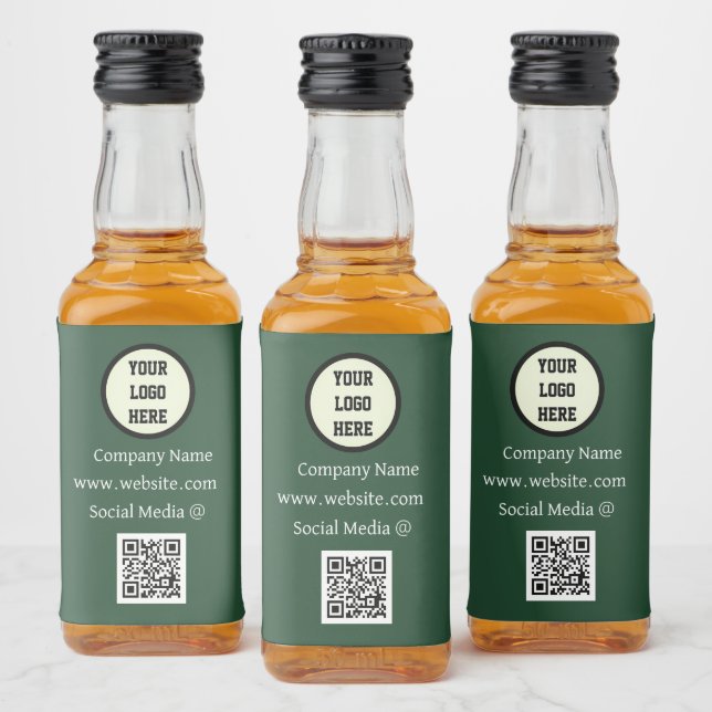 QR-Logo-Gesellschaft Grünes Unternehmen Alkoholflaschenetikett (Flaschen)