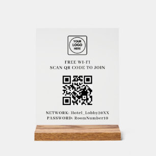 QR-Logo-Kostenloses-WLAN-Acrylschild Acrylschild