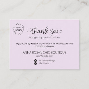 *~* QR Logo.  Minimal einfach Danke Branding Begleitkarte