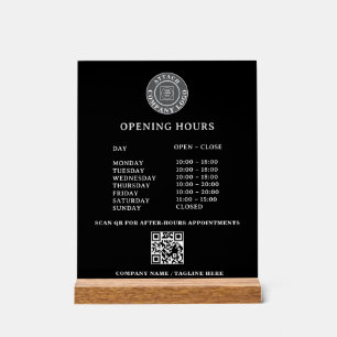 QR-Logo Öffnungszeiten Acryl-Schild Acrylschild