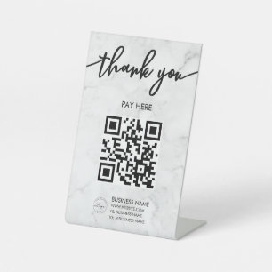 QR-Logo-Pedestzeichen für Marble Scan Me QR-Code Sockelschild