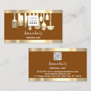 QR-Logo Persönlicher Koch Kochen Restaurant Lebens Visitenkarte
