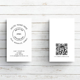 QR-Logo-Tagline für einfaches Hotel oder Gästehaus Visitenkarte