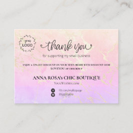 *~* QR Logo Vielen Dank Ombre Pink Branding AP3 Begleitkarte