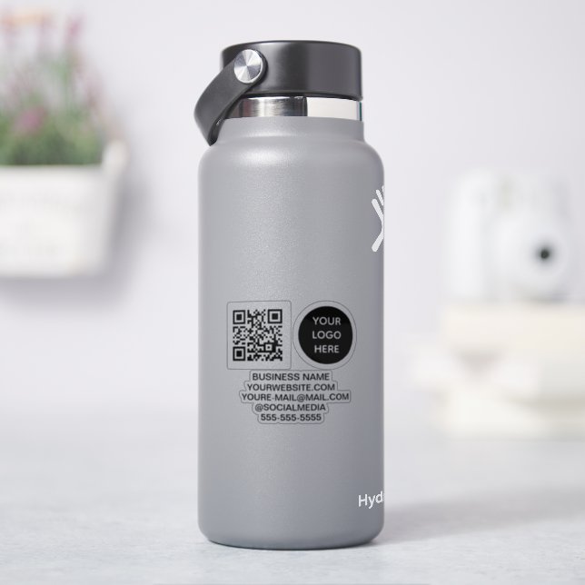 QR-Logo Vinyl Business Company Aufkleber (HydroFlask)