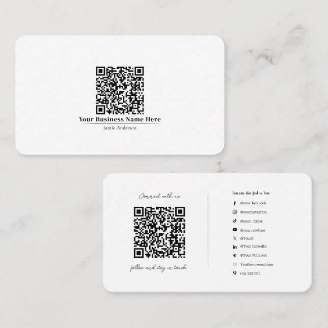 QR-Logo Visitenkarte (Vorne/Hinten)
