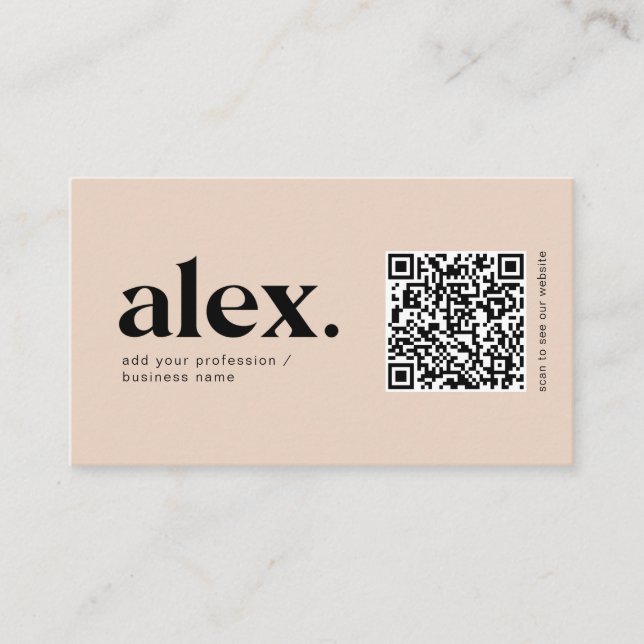 QR-Logo-Visitenkarte für moderne Rosa-Logos Visitenkarte (Vorderseite)