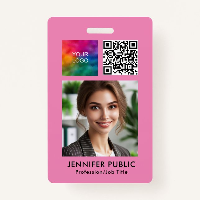 QR-Logo-Vorlage für kleine Unternehmen Ausweis (Vorderseite)