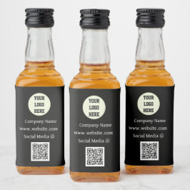 QR-Logofirma Black Business Alkoholflaschenetikett