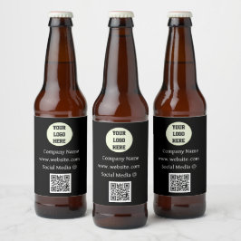 QR-Logofirma Black Business Bierflaschenetikett