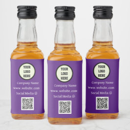 QR-Logofirma Lila Business Corporate Alkoholflaschenetikett