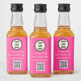 QR-Logofirma Pink Business Alkoholflaschenetikett