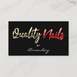 QR-Logokombinationen für Qualitäts-Nails, schwarze Visitenkarte