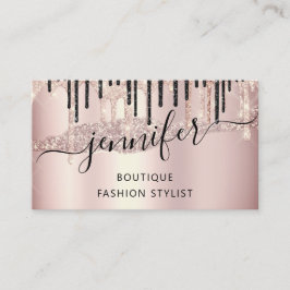 QR-Logos Abstrakte Online-Shop-Rose Gold-Tropfen Visitenkarte