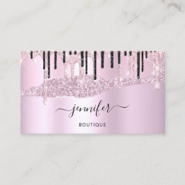 QR-Logos Abstrakter Online-Shop Pink Schwarz Visitenkarte