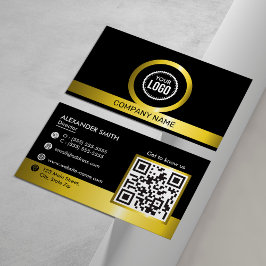 QR-Logos für Berufliche Unternehmen in Schwarz und Visitenkarte