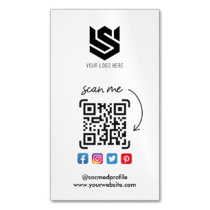 QR-Logos für soziale Medien - Modern einfach Magnetische Visitenkarte