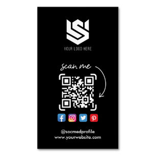 QR-Logos für soziale Medien - Modern einfach Magnetische Visitenkarte