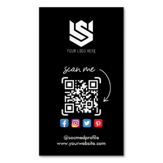 QR-Logos für soziale Medien - Modern einfach Magnetische Visitenkarte