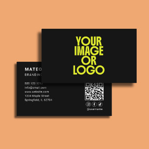 QR-Logos Minimalistisch schwarz Visitenkarte