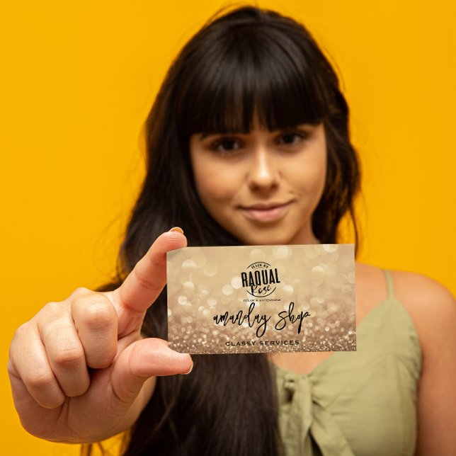 QR-Logos Online-Shop Gold-Glitzer Visitenkarte (Von Creator hochgeladen)