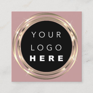 QR-Logos Online-Shop Gold-Rose Quadratische Visitenkarte