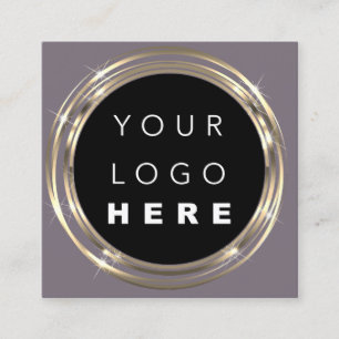 QR-Logos Online-Shop-Rahmen Lila Quadratische Visitenkarte