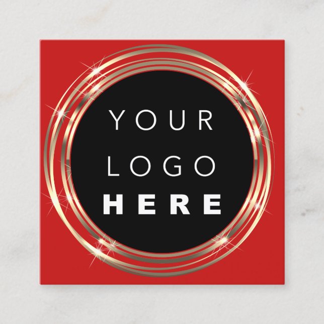 QR-Logos Online-Shop Schwarz-weiß Red Quadratische Visitenkarte (Vorderseite)