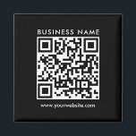 QR-Logos Text Schwarze Vorlage Platz Magnet<br><div class="desc">Laden Sie hier den QR-Code Ihres Unternehmens für das Logo "Business Company",  indem Sie den eleganten schwarzen Circle Magnet für moderne Vorlagen hinzufügen.</div>