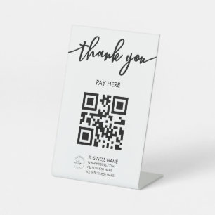 QR-Logoschild für White Scan Me QR Sockelschild