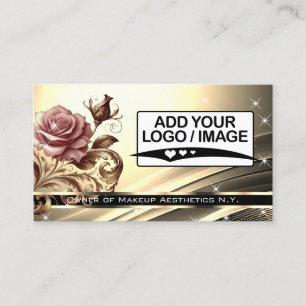QR-Logovorlage Deluxe Golden Rose Luxus Visitenkarte
