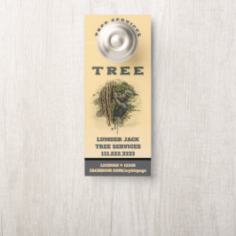 *~* QR Lumber Jack Gelbe Tree Services Tür Türanhänger