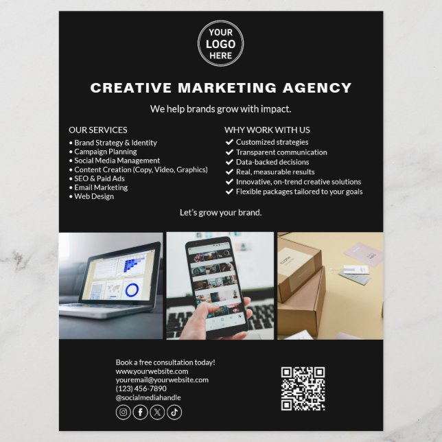 QR Marketing Business: Foto für das benutzerdefini Flyer (Vorne)