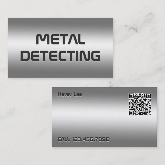 QR Metalldetektor Visitenkarte (Vorne/Hinten)