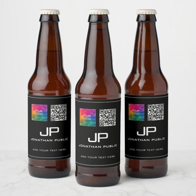QR-Monogramm-Vorlage für das benutzerdefinierte Fi Bierflaschenetikett (Flaschen)