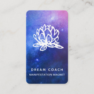 *~* QR Nacht Celestial Galaxy Sky Lotus Floral Visitenkarte