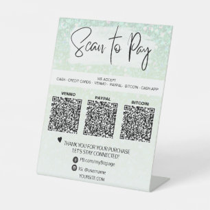 *~* QR PAIEMENT Table Tente Piédestal Panneau Tabl