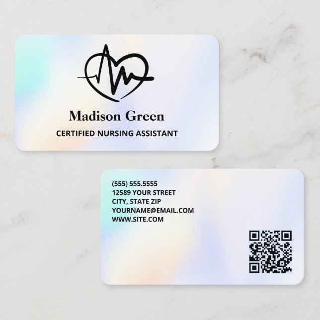 QR Pflegeassistent CNA Visitenkarte (Vorne/Hinten)