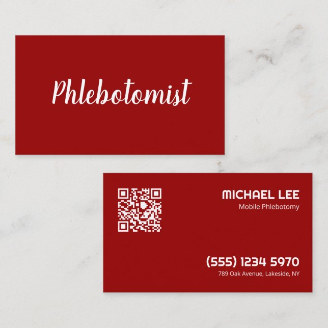 QR Phlebotomie Visitenkarte (Vorne/Hinten)