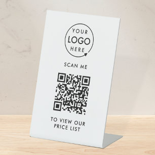 QR-Preisliste Kontaktlose Firmenlogos Sockelschild