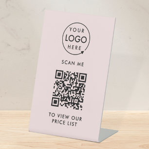 QR-Preisliste Rosa Rosa Logo - kontaktlos Sockelschild