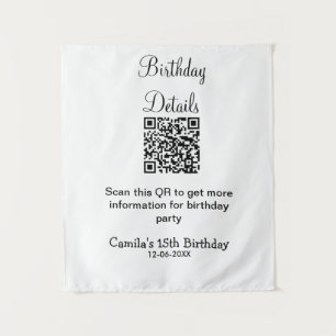 QR-Prüfung Geburtstagsparty Details zum modernen 1 Wandteppich