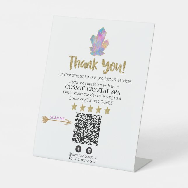 *~* QR RAINBOW CRYSTALS Review Logo DANK AP8 Sockelschild (Vorderseite)