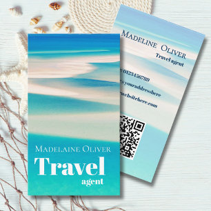 QR Reisen Business Ocean Beach Sea Modernes Blau Visitenkarte