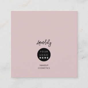 QR-Rose Logo Rosa Minimalismus Elegant Quadratische Visitenkarte