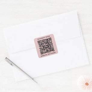 QR-Round-Business Quadratischer Aufkleber
