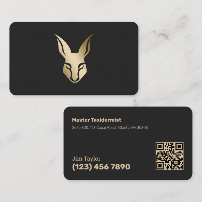 QR Scannable Taxidermist Visitenkarte (Vorne/Hinten)