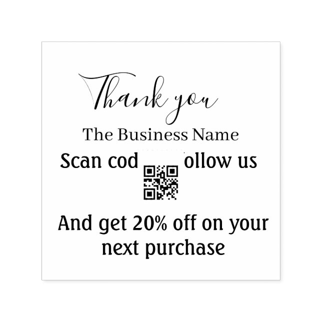 QR scannen um uns zu folgen Danke Rabattcode pink  Permastempel (Design)