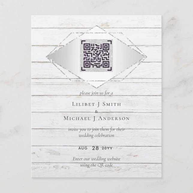 QR Scanning Code Hochzeitseinladungen Diamond Chic Flyer (Vorne)