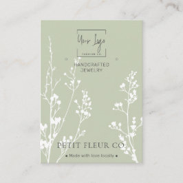 QR Schmuckkarte für die Sage Green Wildblumen Telefonnummerkarte